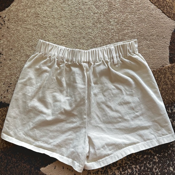 High Waist semi-elastic short/cream color - Picture 2 of 5